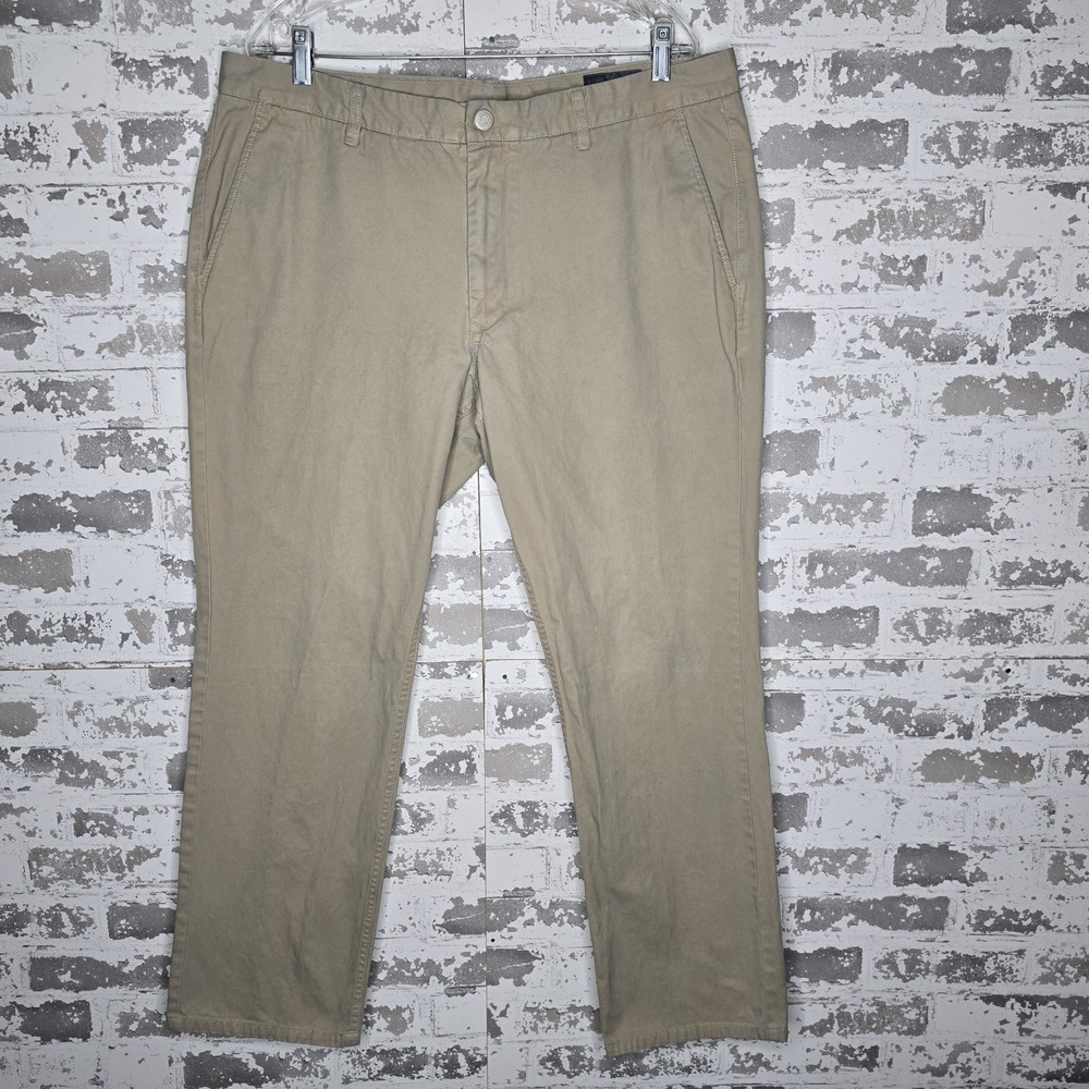 Bonobos Pants Mens 38x30 Beige 100% Prewashed Cotton Twill Slim Fit Straight Leg